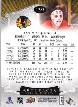 2015-16 Upper Deck Artifacts #139 Tony Esposito Back