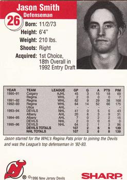 1996-97 Sharp New Jersey Devils #NNO Jason Smith Back