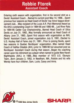 1996-97 Sharp New Jersey Devils #NNO Robbie Ftorek Back
