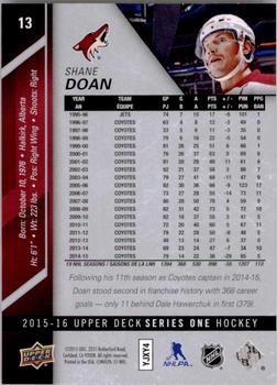 2015-16 Upper Deck #13 Shane Doan Back