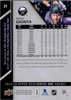 2015-16 Upper Deck #21 Brian Gionta Back