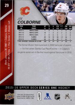 2015-16 Upper Deck #29 Joe Colborne Back
