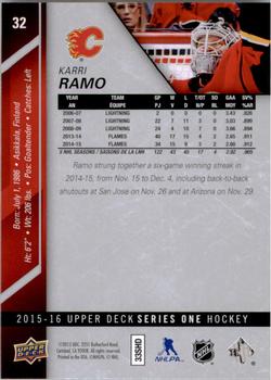 2015-16 Upper Deck #32 Karri Ramo Back