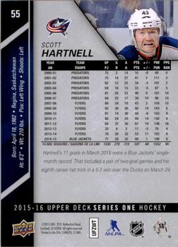 2015-16 Upper Deck #55 Scott Hartnell Back