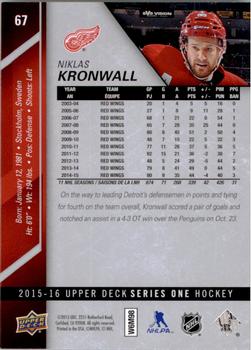 2015-16 Upper Deck #67 Niklas Kronwall Back