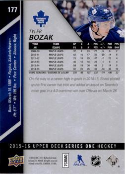 2015-16 Upper Deck #177 Tyler Bozak Back