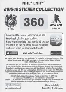 2015-16 Panini Stickers #360 Predators Home/Away Jerseys Back