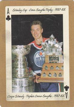 2005 Hockey Legends Wayne Gretzky Playing Cards #A♣ Stanley Cup - Conn Smythe Trophy - 1987-88 Front