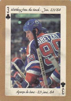 2005 Hockey Legends Wayne Gretzky Playing Cards #3♣ Watching from the bench - Jan. 23/84 Front