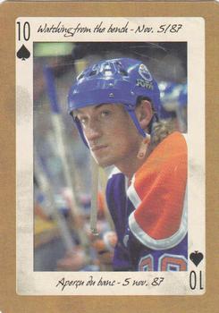 2005 Hockey Legends Wayne Gretzky Playing Cards #10♠ Watching from the bench - Nov. 5/87 Front