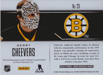 2013-14 Panini Rookie Anthology - Luxury Suite #23 Gerry Cheevers Back