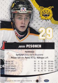 2004-05 Cardset Finland - Autographs Signature Plus #NNO Jussi Pesonen Back