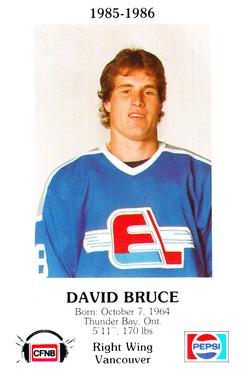 1985-86 Fredericton Express (AHL) Police #2 David Bruce Front