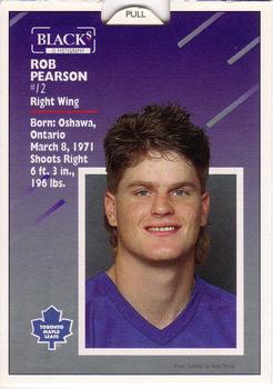 1993-94 Score Black's Toronto Maple Leafs Pop-Ups #6 Rob Pearson Back