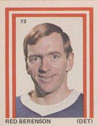 1972-73 Eddie Sargent NHL Players Stickers #73 Red Berenson Front