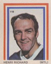 1972-73 Eddie Sargent NHL Players Stickers #119 Henri Richard Front