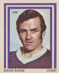 1972-73 Eddie Sargent NHL Players Stickers #206 Dave Keon Front
