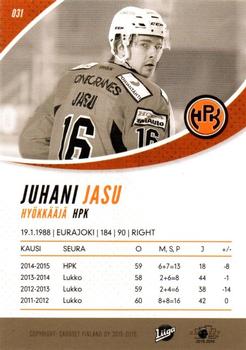 2015-16 Cardset Finland #031 Juhani Jasu Back