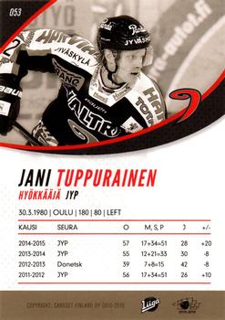 2015-16 Cardset Finland #053 Jani Tuppurainen Back