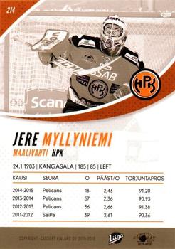 2015-16 Cardset Finland #214 Jere Myllyniemi Back