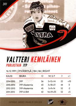 2015-16 Cardset Finland #241 Valtteri Kemiläinen Back