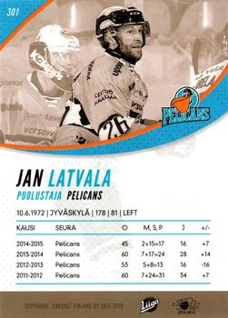 2015-16 Cardset Finland #301 Jan Latvala Back