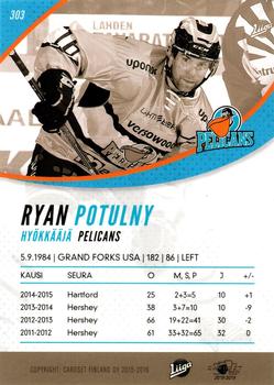 2015-16 Cardset Finland #303 Ryan Potulny Back