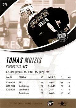 2015-16 Cardset Finland #348 Tomas Mojzis Back