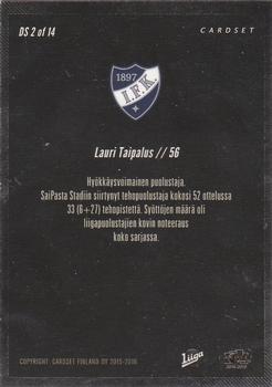 2015-16 Cardset Finland - Defensive Stars #DS2 Lauri Taipalus Back