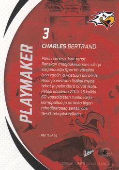 2015-16 Cardset Finland - Playmakers #PM11 Charles Bertrand Back
