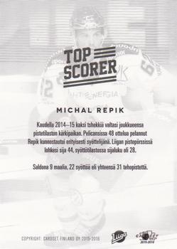 2015-16 Cardset Finland - Top Scorer #NNO Michal Repik Back