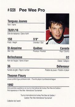 1992 Quebec International Pee-Wee Tournament #0228 Joanes Tanguay Back