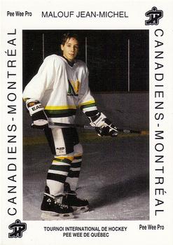 1992 Quebec International Pee-Wee Tournament #0566 Jean-Michel Malouf Front