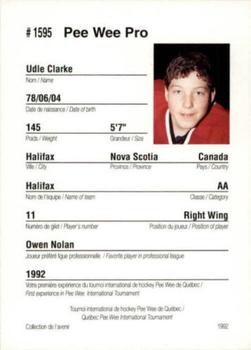 1992 Quebec International Pee-Wee Tournament #1595 Clark Udle Back