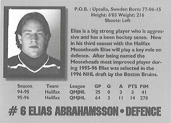 1996-97 Halifax Mooseheads (QMJHL) Series I #NNO Elias Abrahamsson Back
