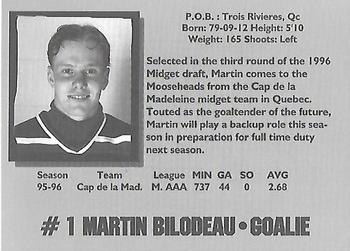 1996-97 Halifax Mooseheads (QMJHL) Series I #NNO Martin Bilodeau Back