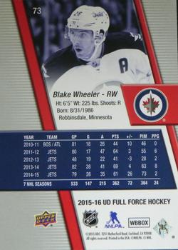2015-16 Upper Deck Full Force #73 Blake Wheeler Back