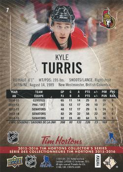 2015-16 Upper Deck Tim Hortons #7 Kyle Turris Back