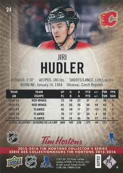 2015-16 Upper Deck Tim Hortons #24 Jiri Hudler Back