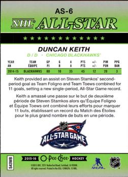 2015-16 O-Pee-Chee - All-Star Glossy #AS-6 Duncan Keith Back