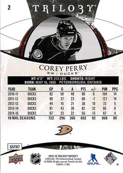 2015-16 Upper Deck Trilogy #2 Corey Perry Back