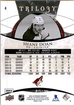 2015-16 Upper Deck Trilogy #4 Shane Doan Back