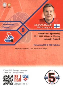 2012-13 Sereal KHL Basic Series #LKO-017 Niklas Hagman Back