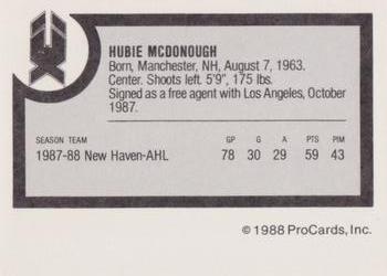 1988-89 ProCards New Haven Nighthawks (AHL) #NNO Hubie McDonough Back