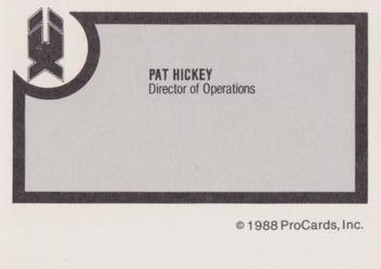 1988-89 ProCards New Haven Nighthawks (AHL) #NNO Pat Hickey Back