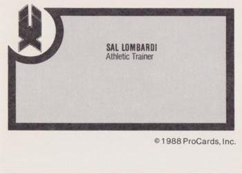1988-89 ProCards New Haven Nighthawks (AHL) #NNO Sal Lombardi Back