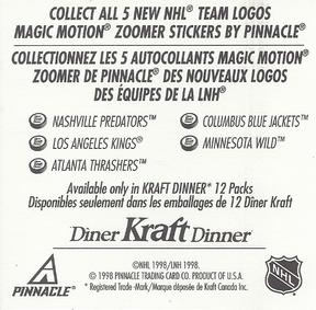 1998-99 Kraft / Post Collection - Pinnacle Kraft Magic Motion Zoomer Stickers #NNO Atlanta Thrashers Back