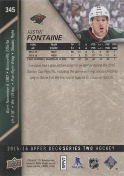 2015-16 Upper Deck - UD High Gloss #345 Justin Fontaine Back