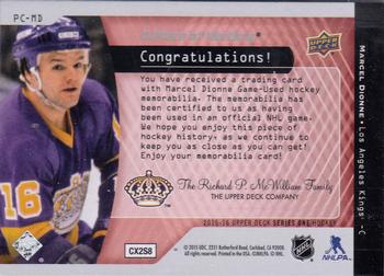 2015-16 Upper Deck - A Piece Of History 1000 Point Club #PC-MD Marcel Dionne Back