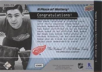 2015-16 Upper Deck - A Piece of History 300 Win Club #300-TS Terry Sawchuk Back